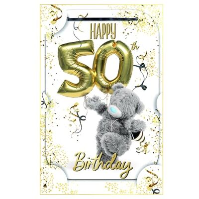 Me To You Tatty Teddy Tarjeta de felicitación de 50 cumpleaños con acabado fotográfico en 3D, colección oficial Me To You Tatty Teddy Tarjeta de felicitación de 50 cumpleaños con acabado fotográfico en 3D, colección oficial