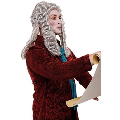 WIG ME UP - WIG002-K309 Peluca Hombres Carnaval Barroco Renacimiento Noble Juez Principe Rey Compositor Gris WIG ME UP - WIG002-K309 Peluca Hombres Carnaval Barroco Renacimiento Noble Juez Principe Rey Compositor Gris