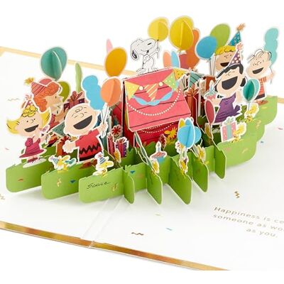 Hallmark Peanuts Comics SNOOPY & Friends, tarjeta 3D y desplegable, para cualquier ocasión, cumpleaños, día del padre, Charlie Brown, fiesta, dorado Hallmark Peanuts Comics SNOOPY & Friends, tarjeta 3D y desplegable, para cualquier ocasión, cumpleaños, día del padre, Charlie Brown, fiesta, dorado