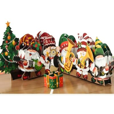 Cardology – Tarjeta de Navidad con gnomos navideños (gonks) – tarjeta desplegable 3D Cardology – Tarjeta de Navidad con gnomos navideños (gonks) – tarjeta desplegable 3D