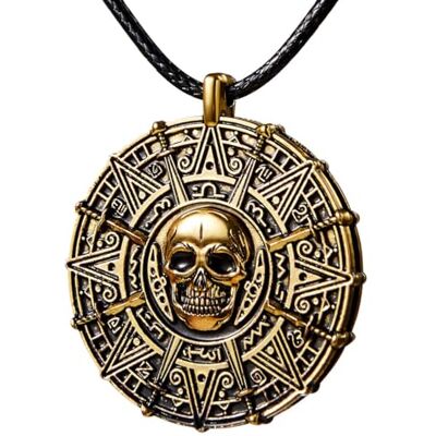 Spooktacular Creations Collar de moneda pirata, collar de calavera, accesorios para hombres, mujeres y niños, Halloween, cosplay, disfraz de piratas, recuerdos de fiesta Spooktacular Creations Collar de moneda pirata, collar de calavera, accesorios para hombres, mujeres y niños, Halloween, cosplay, disfraz de piratas, recuerdos de fiesta