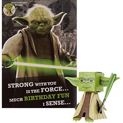 Hallmark Tarjeta de cumpleaños – Star Wars 'Build Your Own' Yoda Design Hallmark Tarjeta de cumpleaños – Star Wars 'Build Your Own' Yoda Design