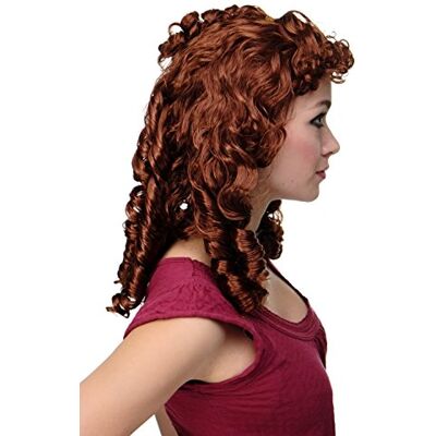 WIG ME UP - RJ048-P340 Peluca Carnaval señoras tirabuzones Rococó Renacimiento Antigüedad Moreno, marrón WIG ME UP - RJ048-P340 Peluca Carnaval señoras tirabuzones Rococó Renacimiento Antigüedad Moreno, marrón