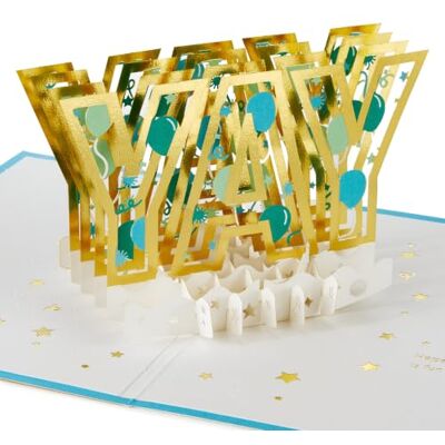 Hallmark Signature Paper Wonder Tarjeta de cumpleaños desplegable con letras 3D Hallmark Signature Paper Wonder Tarjeta de cumpleaños desplegable con letras 3D