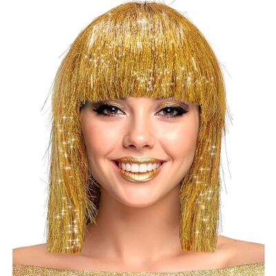 W WIDMANN MILANO Party Fashion Peluca bob con flequillo, pelo brillante para mujer, accesorio de disfraz para carnaval y fiestas W WIDMANN MILANO Party Fashion Peluca bob con flequillo, pelo brillante para mujer, accesorio de disfraz para carnaval y fiestas