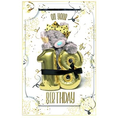 Me To You Tatty Teddy Tarjeta de felicitación de 18º cumpleaños con acabado fotográfico en 3D, colección oficial Me To You Tatty Teddy Tarjeta de felicitación de 18º cumpleaños con acabado fotográfico en 3D, colección oficial