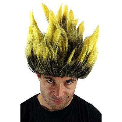 WIG ME UP LM-19-P103TPC2B Peluca para carnaval, demonio de fuego, Loki, científico loco WIG ME UP LM-19-P103TPC2B Peluca para carnaval, demonio de fuego, Loki, científico loco
