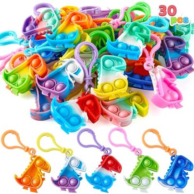 JOYIN 30 piezas (Dinosaurios) Llaveros desplegables, mini juguetes antiestrés, recuerdos de fiesta para niños de 4 a 8 años, llaveros desplegables para niños y niñas JOYIN 30 piezas (Dinosaurios) Llaveros desplegables, mini juguetes antiestrés, recuerdos de fiesta para niños de 4 a 8 años, llaveros desplegables para niños y niñas