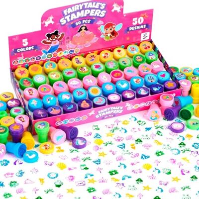 JOYIN 50 sellos de cuento de hadas para niños, autoentintados con 50 diseños, perfectos para regalos, premios para fiestas y carnaval, bolsas de regalo, Halloween y Navidad JOYIN 50 sellos de cuento de hadas para niños, autoentintados con 50 diseños, perfectos para regalos, premios para fiestas y carnaval, bolsas de regalo, Halloween y Navidad