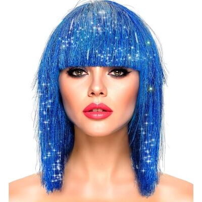 W WIDMANN MILANO Party Fashion Peluca bob con flequillo, pelo brillante para mujer, accesorio de disfraz para carnaval y fiestas W WIDMANN MILANO Party Fashion Peluca bob con flequillo, pelo brillante para mujer, accesorio de disfraz para carnaval y fiestas