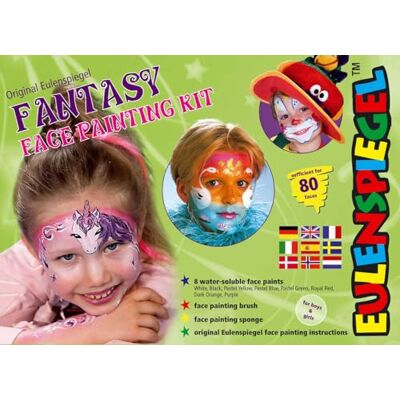 Eulenspiegel Paleta de Maquillaje Fantasy Face, 8 Colores Esponja, pinceles e instrucciones, pinturas de maquillaje para unas 80 máscaras, para Carnaval y fiestas temáticas Eulenspiegel Paleta de Maquillaje Fantasy Face, 8 Colores Esponja, pinceles e instrucciones, pinturas de maquillaje para unas 80 máscaras, para Carnaval y fiestas temáticas