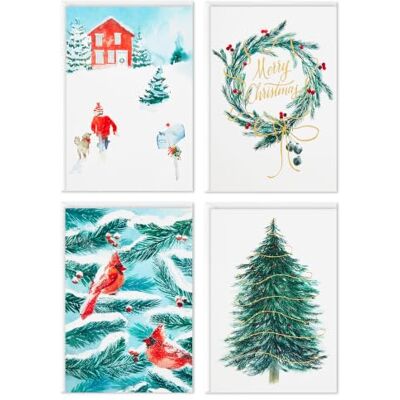 Hallmark Surtido de tarjetas de Navidad en caja, cardenales y granero nevado (40 tarjetas y sobres) Hallmark Surtido de tarjetas de Navidad en caja, cardenales y granero nevado (40 tarjetas y sobres)