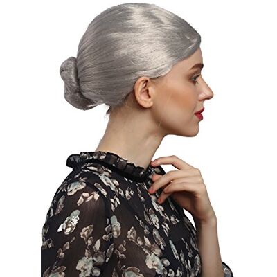 WIG ME UP - 90910-ZA68A Peluca Carnaval señoras: Abuela, institutriz Gris moño WIG ME UP - 90910-ZA68A Peluca Carnaval señoras: Abuela, institutriz Gris moño