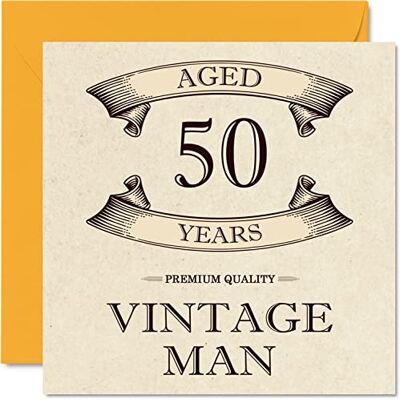 Stuff4 Tarjetas de cumpleaños vintage de 50 años para hombres, de 50 años, divertida tarjeta de cumpleaños para colega, papá, marido, novio, tío, hermano, amigo, tarjetas de felicitación, tarjeta de 50 Stuff4 Tarjetas de cumpleaños vintage de 50 años para hombres, de 50 años, divertida tarjeta de cumpleaños para colega, papá, marido, novio, tío, hermano, amigo, tarjetas de felicitación, tarjeta de 50