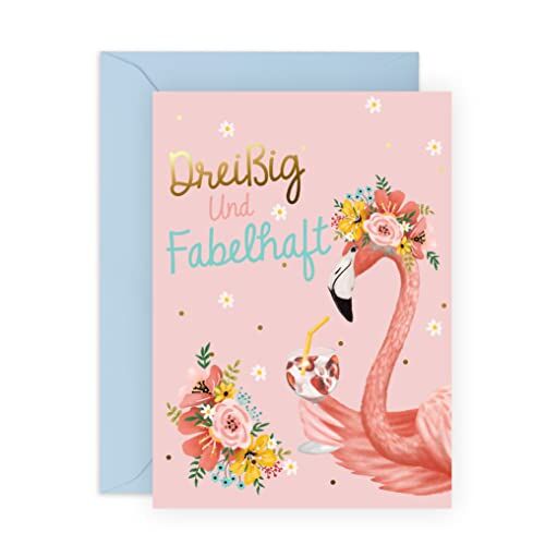 Central 23 Geburtstagskarte zum 30. Geburtstag für Sie – Rosa Grußkarte für Freundin oder Ehefrau – Flamingo-Design – für Frauen, Schwestern, Freunde