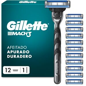 Gillette Mach3 Cuchillas de Afeitar - Hasta 20 Afeitados - Incluye 12 Repuestos Gillette Mach3 Cuchillas de Afeitar - Hasta 20 Afeitados - Incluye 12 Repuestos