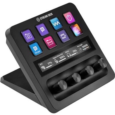 Elgato Stream Deck +, mezclador de audio, controlador de directo y estudio para creación de contenido, streaming, juegos, con banda táctil, diales y teclas LCD personalizables, funciona con Mac y PC Elgato Stream Deck +, mezclador de audio, controlador de directo y estudio para creación de contenido, streaming, juegos, con banda táctil, diales y teclas LCD personalizables, funciona con Mac y PC