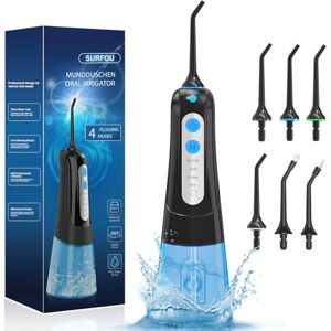 SURFOU Irrigador Dental Portatil Bucal Viaje, Irrigadores Dentales Bucales Limpiador Dientes Agua Presion, Profesional Inalambrico Irrigador-dental Con Irradiador Limpieza Water Flosser for Teeth SURFOU Irrigador Dental Portatil Bucal Viaje, Irrigadores Dentales Bucales Limpiador Dientes Agua Presion, Profesional Inalambrico Irrigador-dental Con Irradiador Limpieza Water Flosser for Teeth