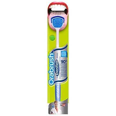 DenTek ORABRUSH Limpiador de lenguas con cepillo y raspador, elimina el mal aliento bacteriano, aliento fresco, 1 unidad DenTek ORABRUSH Limpiador de lenguas con cepillo y raspador, elimina el mal aliento bacteriano, aliento fresco, 1 unidad