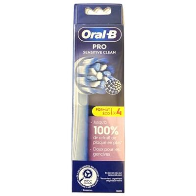 Oral-B Pro Sensitive Clean Cabezal de cepillo de dientes eléctrico, en forma de X y cerdas extra suaves para cepillado suave y eliminación de placa, paquete de 4 cabezales de cepillo de dientes, Oral-B Pro Sensitive Clean Cabezal de cepillo de dientes eléctrico, en forma de X y cerdas extra suaves para cepillado suave y eliminación de placa, paquete de 4 cabezales de cepillo de dientes,