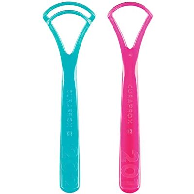 Curaprox Paquete Doble de Limpiador de Lengua Incluye Raspadores de Una y Dos Cuchillas para un Aliento Fresco e Higiene Bucal Diaria / Hecho en Suiza Curaprox Paquete Doble de Limpiador de Lengua Incluye Raspadores de Una y Dos Cuchillas para un Aliento Fresco e Higiene Bucal Diaria / Hecho en Suiza