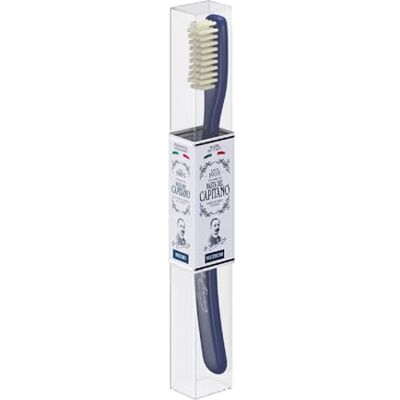 PASTA DEL CAPITANO 1905 , Cepillo de Dientes Vintage con Cerdas Medianas, Reproducción de la Versión Original, Llega a los Rincones Más Difíciles, 100% Made in Italy, Color Azul PASTA DEL CAPITANO 1905 , Cepillo de Dientes Vintage con Cerdas Medianas, Reproducción de la Versión Original, Llega a los Rincones Más Difíciles, 100% Made in Italy, Color Azul