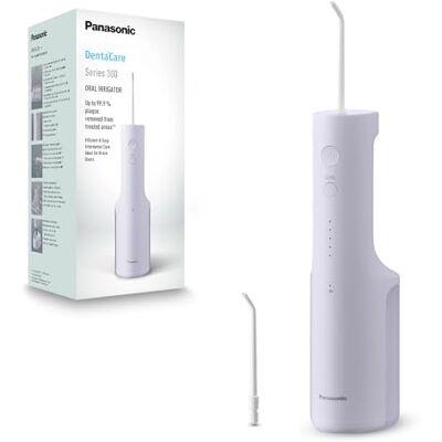 Panasonic Serie 300 Irrigador bucal EW-DJ26-V303, Irrigador Bucal para Dientes, 200 ml, IPX7, 2 Boquillas Regulares, 5 Configuraciones De Presión, Accesorio De Viaje, Morado Panasonic Serie 300 Irrigador bucal EW-DJ26-V303, Irrigador Bucal para Dientes, 200 ml, IPX7, 2 Boquillas Regulares, 5 Configuraciones De Presión, Accesorio De Viaje, Morado