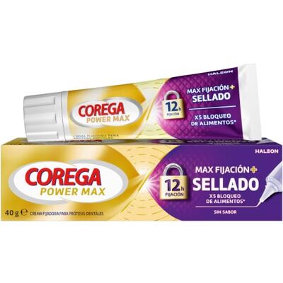 Corega Max Fijación + Sellado, Crema Fijadora Para Prótesis Dentales, Hasta 12 Horas de Fijación, 70 g Corega Max Fijación + Sellado, Crema Fijadora Para Prótesis Dentales, Hasta 12 Horas de Fijación, 70 g