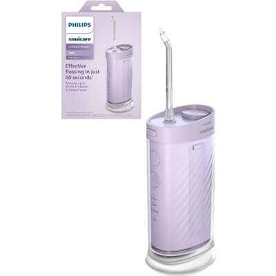 Philips Sonicare Compact Flosser 1000, irrigador dental portátil con 3 modos de hilo dental, irrigador oral impermeable IPX7, apto para viajes, morado, modelo Philips Sonicare Compact Flosser 1000, irrigador dental portátil con 3 modos de hilo dental, irrigador oral impermeable IPX7, apto para viajes, morado, modelo