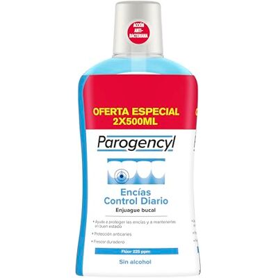Parogencyl control colutorio Líquido para la Prevención de la gingivitis, sabor a menta, 2x500 ml Parogencyl control colutorio Líquido para la Prevención de la gingivitis, sabor a menta, 2x500 ml