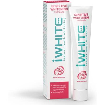 iWhite Sensitive Pasta de Dientes Blanqueante, 75 ml Pasta Dental Blanqueamiento Activo y Eliminación de Manchas. Combate y Previene la Sensibilidad Dental Protege los Dientes, Restaura el Esmalte iWhite Sensitive Pasta de Dientes Blanqueante, 75 ml Pasta Dental Blanqueamiento Activo y Eliminación de Manchas. Combate y Previene la Sensibilidad Dental Protege los Dientes, Restaura el Esmalte