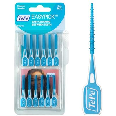 TePe Palillos de Dientes EasyPick, Azul, ISO M-L, 60 ud. TePe Palillos de Dientes EasyPick, Azul, ISO M-L, 60 ud.