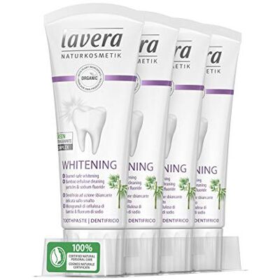 lavera Pasta De Dientes Blanqueadora Vegano y Natural 100%, 4 x 75 ml lavera Pasta De Dientes Blanqueadora Vegano y Natural 100%, 4 x 75 ml