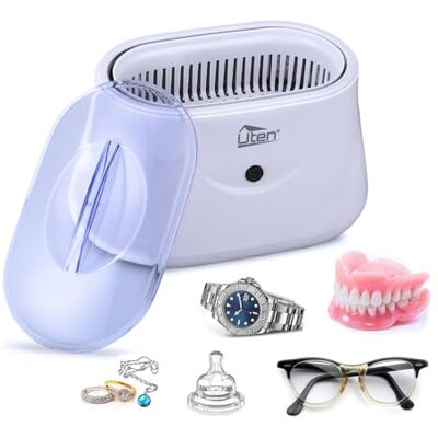 Uten Limpiador Ultrasónico 650 ml, Cubeta de Acero Inoxidable, Impermeable para Joyas, Gafas, Prótesis Dentales Uten Limpiador Ultrasónico 650 ml, Cubeta de Acero Inoxidable, Impermeable para Joyas, Gafas, Prótesis Dentales