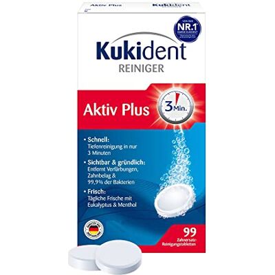Kukident Aktiv Plus Zahnersatz-Reinigungstabletten, 99 pzas Tabletas Kukident Aktiv Plus Zahnersatz-Reinigungstabletten, 99 pzas Tabletas