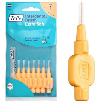 TePe Cepillo Interdental , Extra Suave, Naranja, 0,45 mm/ISO 1, 8 ud. TePe Cepillo Interdental , Extra Suave, Naranja, 0,45 mm/ISO 1, 8 ud.