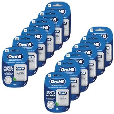 Oral-B Pro-Expert Hilo dental avanzado con cinta encerada, 50 m, limpieza profunda, menta fresca, 12 hilos Oral-B Pro-Expert Hilo dental avanzado con cinta encerada, 50 m, limpieza profunda, menta fresca, 12 hilos