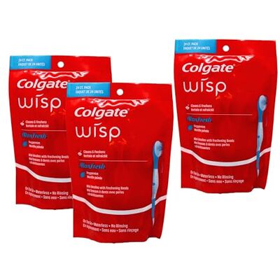 Colgate Max Fresh Wisp Cepillo de dientes pequeño, color menta (3 paquetes de 24) Colgate Max Fresh Wisp Cepillo de dientes pequeño, color menta (3 paquetes de 24)