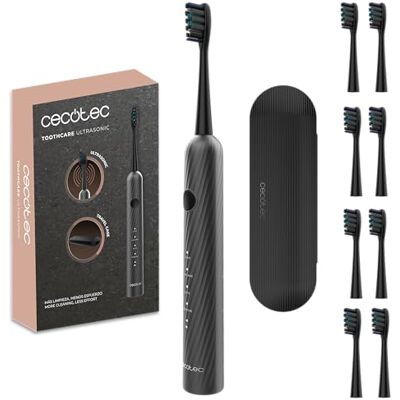 Cecotec Cepillo de Dientes Eléctrico Sónico ToothCare UltraSonic. 4 Modos, Vibraciones Alta Frecuencia hasta 40000rpm, Temporizador, Estuche y 8 Cabezales de Repuesto, Clasificación IPX7 Cecotec Cepillo de Dientes Eléctrico Sónico ToothCare UltraSonic. 4 Modos, Vibraciones Alta Frecuencia hasta 40000rpm, Temporizador, Estuche y 8 Cabezales de Repuesto, Clasificación IPX7