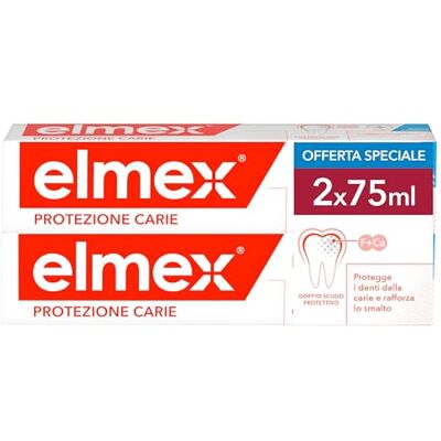 ELMEX Protección Anticaries Pasta de Dientes Anticaries 2x75ml, Protege de las caries, remineraliza el esmalte, ayuda a reducir la pérdida de minerales, forma una capa protectora sobre los dientes ELMEX Protección Anticaries Pasta de Dientes Anticaries 2x75ml, Protege de las caries, remineraliza el esmalte, ayuda a reducir la pérdida de minerales, forma una capa protectora sobre los dientes