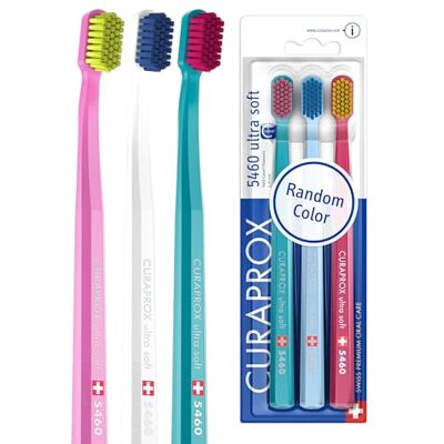 Curaprox CS 5460 Ultra Suave, Paquete De 3, Color Aleatorio, Suiza Curaprox CS 5460 Ultra Suave, Paquete De 3, Color Aleatorio, Suiza