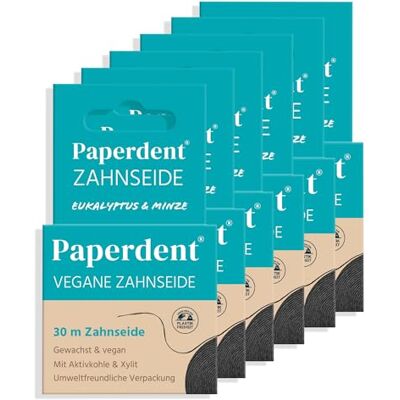 Paperdent Hilo dental – eucalipto menta juego de 6 unidades Paperdent Hilo dental – eucalipto menta juego de 6 unidades