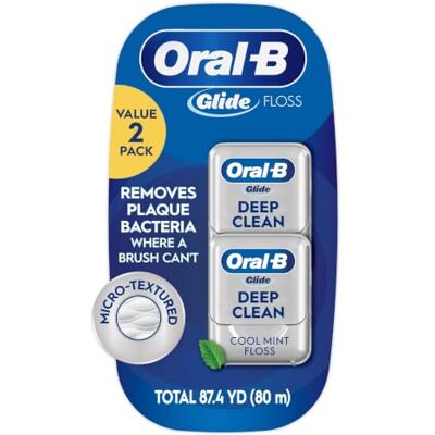 Oral-B Glide Pro-Health Hilo dental para limpieza profunda, menta fresca, 40 m, paquete de 2 Oral-B Glide Pro-Health Hilo dental para limpieza profunda, menta fresca, 40 m, paquete de 2