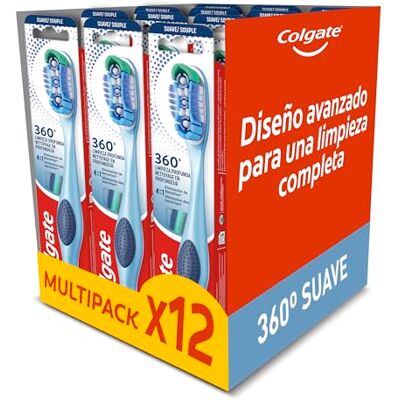 Cepillo de Dientes Colgate Limpieza Profunda - Cerdas Suaves - Pack Familiar - 12 Cepillo de Dientes Colgate Limpieza Profunda - Cerdas Suaves - Pack Familiar - 12