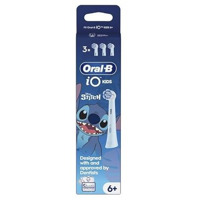 Oral-B Cepillo Dental Kids Disney Stitch, Pack De 3 Puntas De Repuesto De Cepillo Eléctrico IO, Suave Para Los Dientes Movidos, Cepillos Oral B Para Niños De 6 Años Y Más Oral-B Cepillo Dental Kids Disney Stitch, Pack De 3 Puntas De Repuesto De Cepillo Eléctrico IO, Suave Para Los Dientes Movidos, Cepillos Oral B Para Niños De 6 Años Y Más