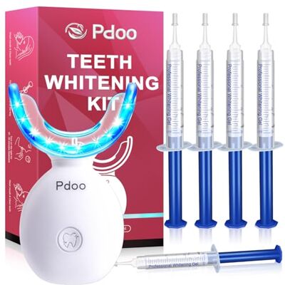 Pdoo Lápiz Blanqueador Dental + Kit de Blanqueamiento con Férulas Inalámbricas Eliminación Eficaz de Manchas de Café/Té 5 Lápices Anti-sensibilidad Teeth Whitening sin Dolor y Seguro para el Esmalte Pdoo Lápiz Blanqueador Dental + Kit de Blanqueamiento con Férulas Inalámbricas Eliminación Eficaz de Manchas de Café/Té 5 Lápices Anti-sensibilidad Teeth Whitening sin Dolor y Seguro para el Esmalte