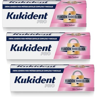 Kukident Pro Complete Crema Adhesiva para prótesis dentales, Neutro, Pack de 3 Kukident Pro Complete Crema Adhesiva para prótesis dentales, Neutro, Pack de 3