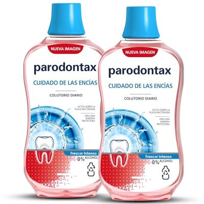Parodontax Enjuague Bucal, Cuidado Diario de las Encías, Frescor Intenso, 0% Alcohol, Pack de 2x500 ml Parodontax Enjuague Bucal, Cuidado Diario de las Encías, Frescor Intenso, 0% Alcohol, Pack de 2x500 ml