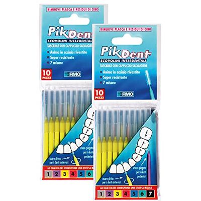 Pikdent 20 Cepillos Interdentales Profesionales Núcleo de acero recubierto y cerdas de Tynex Amarillo, Tamaño 0,6 mm (Cilíndrico) Pikdent 20 Cepillos Interdentales Profesionales Núcleo de acero recubierto y cerdas de Tynex Amarillo, Tamaño 0,6 mm (Cilíndrico)