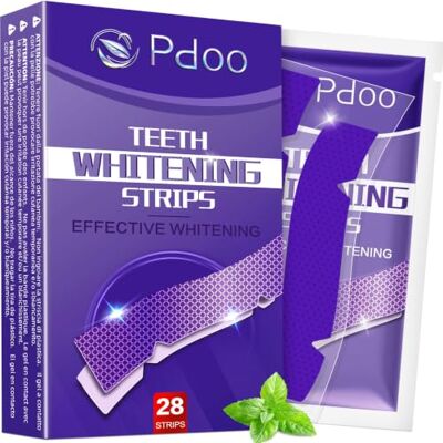 Pdoo Tiras de blanqueamiento dental moradas, 14 tratamientos, tiras blanqueadoras seguras para esmalte, sin sensibilidad y antideslizantes, blanqueamiento dental rápido en 7 días, kit de blanqueamiento Pdoo Tiras de blanqueamiento dental moradas, 14 tratamientos, tiras blanqueadoras seguras para esmalte, sin sensibilidad y antideslizantes, blanqueamiento dental rápido en 7 días, kit de blanqueamiento